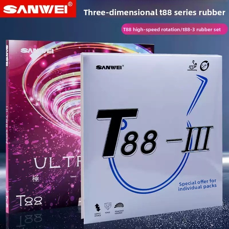 Table Tennis Net Set - Sanwei T88 ULTRA-Spin T88-3 Tafeltennisrubbers Dubbele
