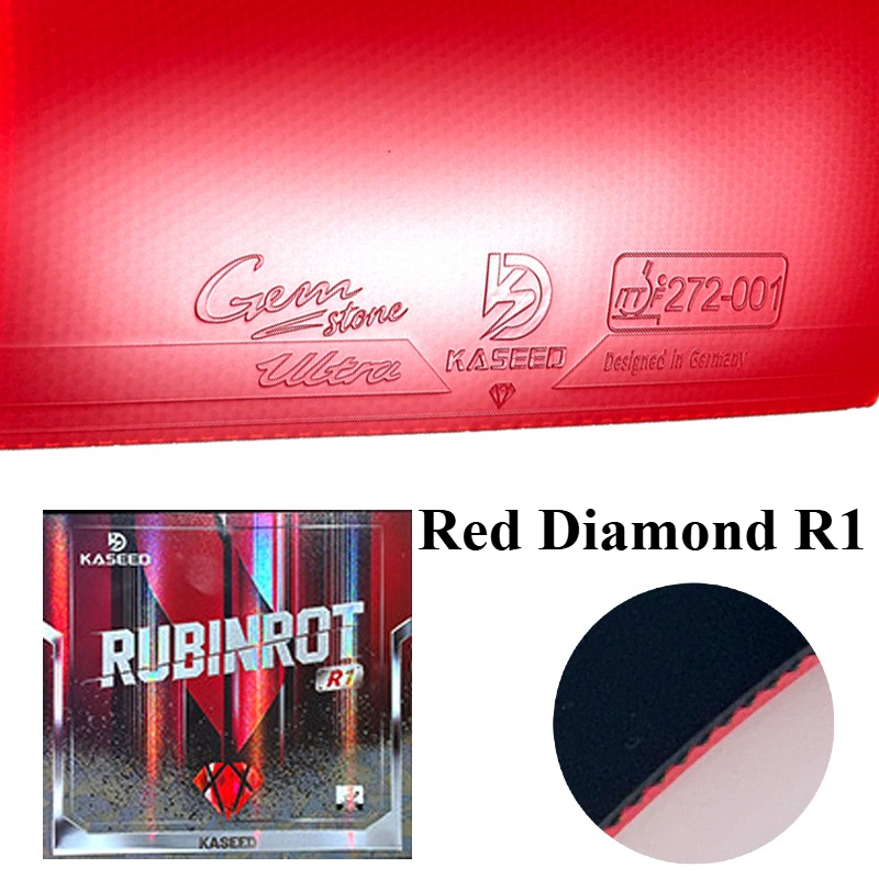 Table Tennis Rubber - KASEED Red Diamond R1 Tafeltennisrubber met
