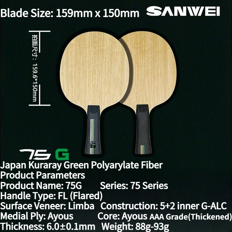 NIEUWE SANWEI 75G Inner Green- - Table Tennis Xiom recensie en prijs