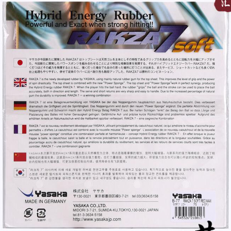Originele yasaka RAKZA 7 zacht - Table Tennis Net Set recensie en prijs